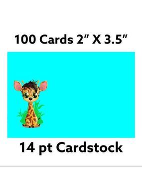 100 Baby Giraffe Teal Background Cards PRICE IS FIRM